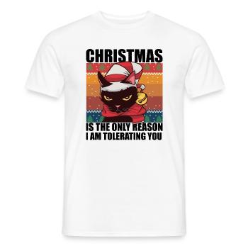 Christmas Cat - Männer T-Shirt - Weiß - Vorne - AI Model Male 178 dark (178cm)