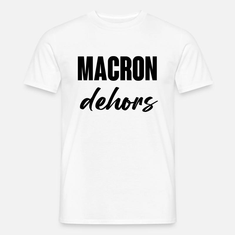 Macron raus - Männer T-Shirt - Weiß