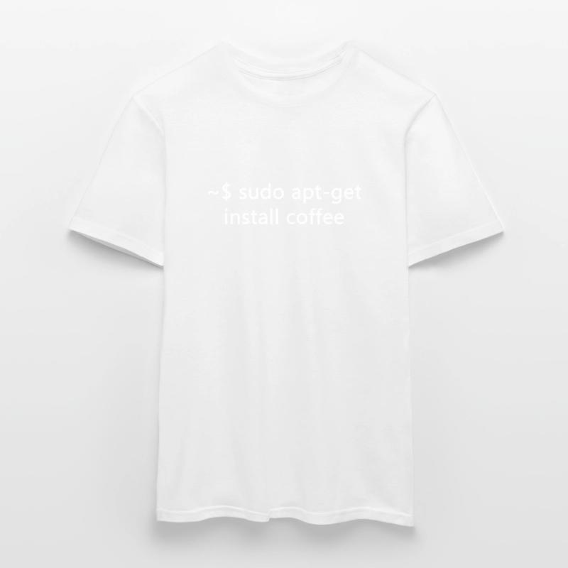 Sysadmin Linux sudo apt-get installer coffee T-shirt homme