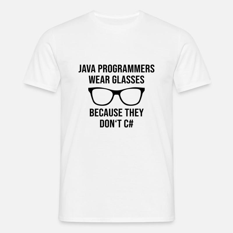 Programmeur Java Developer Glasses - T-shirt Homme - blanc