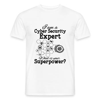 Expert en cybersécurité - T-shirt homme - blanc - Devant - AI Model Male 178 dark (178cm)