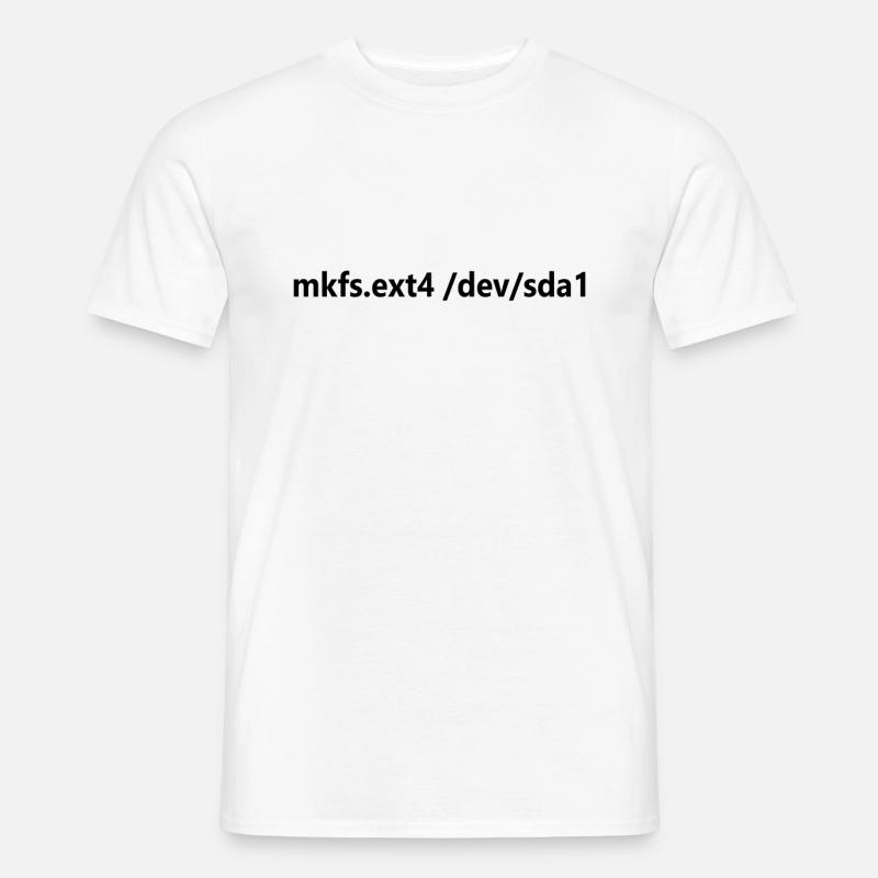 Linux Admin Festplatte Formatieren Linux - Männer T-Shirt - Weiß