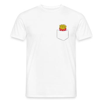 Drôle Français frites dans votre poche - T-shirt homme - blanc - Devant - AI Model Male 178 dark (178cm)