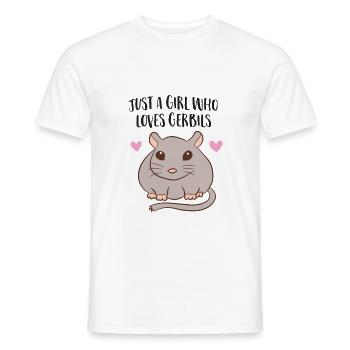 Seule une fille qui aime les souris de course - T-shirt homme - blanc - Devant - AI Model Male 178 dark (178cm)