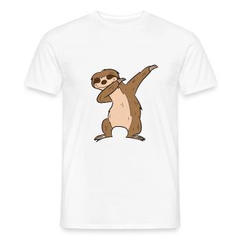 Dabbing Faultier Süßes Dabbendes Faultier - Männer T-Shirt - Weiß - Vorne - AI Model Male 178 dark (178cm)