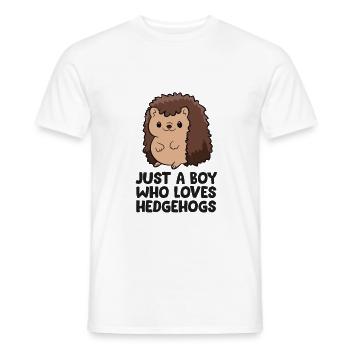 Just a Boy Who Loves Hedgehogs Kids Hedgehog Boy - T-shirt homme - blanc - Devant - AI Model Male 178 dark (178cm)