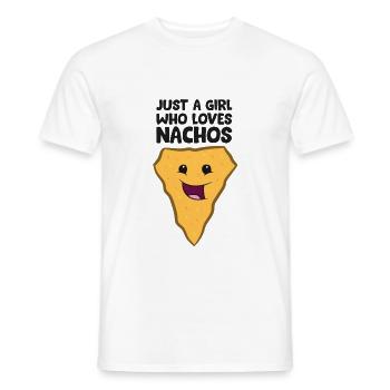 Nur ein Mädchen, das Nachos liebt - Männer T-Shirt - Weiß - Vorne - AI Model Male 178 dark (178cm)