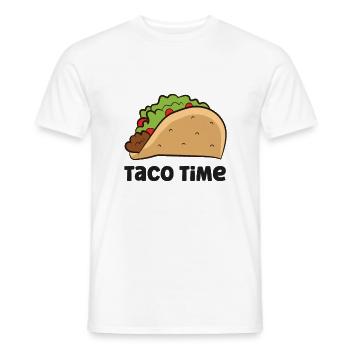 Taco Time Funny Taco - Men's T-Shirt - white - Front - AI Model Male 178 dark (178cm)
