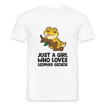 Nur ein Mädchen, das Leopardgeckos liebt - Männer T-Shirt - Weiß - Vorne - AI Model Male 178 dark (178cm)
