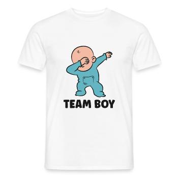 Révélation de genre Team Boy - T-shirt homme - blanc - Devant - AI Model Male 178 dark (178cm)