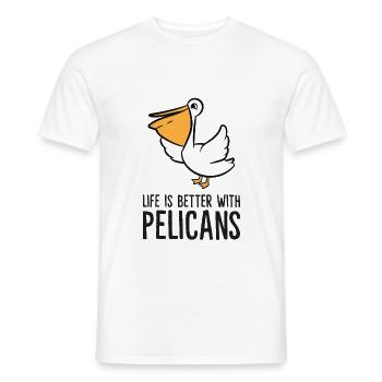 La vie est meilleure avec les pélicans - T-shirt homme - blanc - Devant - AI Model Male 178 dark (178cm)