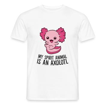 Mon animal d’âme est un axolotl - T-shirt homme - blanc - Devant - AI Model Male 178 dark (178cm)