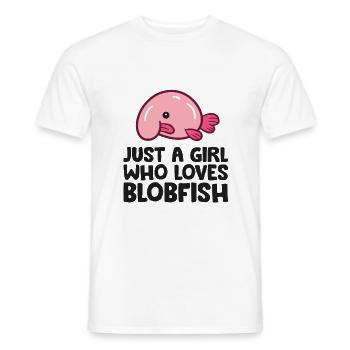Juste une fille qui aime les blobfish - T-shirt homme - blanc - Devant - AI Model Male 178 dark (178cm)