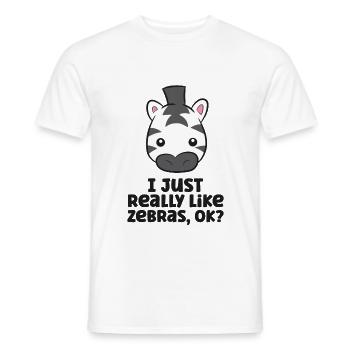I Just Really Like Zebras, Ok? Cute Zebra - Men's T-Shirt - white - Front - AI Model Male 178 dark (178cm)