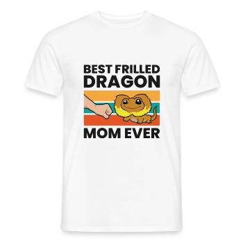 Lézard Dragon Curled Mama Meilleur - T-shirt homme - blanc - Devant - AI Model Male 178 dark (178cm)