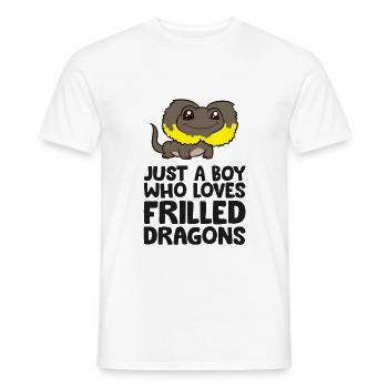 Just a Boy Who Loves Frilled Dragons - Men's T-Shirt - white - Front - AI Model Male 178 dark (178cm)