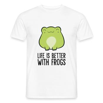 Frog Lover Life Is Better With Frogs Funny Frog - Men's T-Shirt - white - Front - AI Model Male 178 dark (178cm)