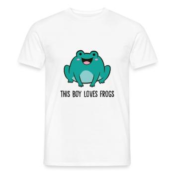 Funny Frog Lover This Boy Loves Frogs - Men's T-Shirt - white - Front - AI Model Male 178 dark (178cm)