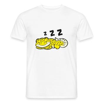 Leopardgecko Pyjama Reptil Eidechse Schlafender - Männer T-Shirt - Weiß - Vorne - AI Model Male 178 dark (178cm)