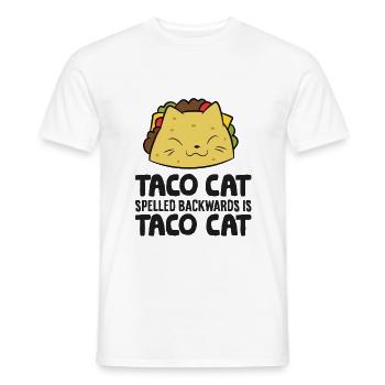 Taco Katze rückwärts buchstabiert ist Taco Katze - Männer T-Shirt - Weiß - Vorne - AI Model Male 178 dark (178cm)