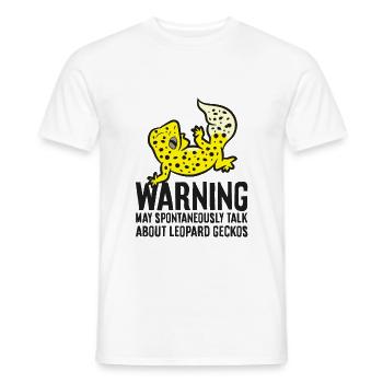 Warnung kann spontan über Leopardgeckos sprechen - Männer T-Shirt - Weiß - Vorne - AI Model Male 178 dark (178cm)