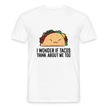 Ich frage mich, ob Tacos auch an mich denken - Männer T-Shirt - Weiß - Vorne - AI Model Male 178 dark (178cm)