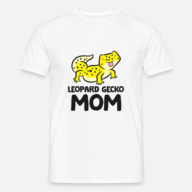 Leopardgecko Mama Eidechse Reptil Leopardgecko - Männer T-Shirt - Weiß