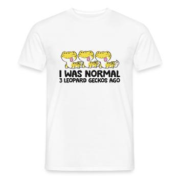 Ich war normal 3 Leopardgeckos vor Pet Leopard - Männer T-Shirt - Weiß - Vorne - AI Model Male 178 dark (178cm)