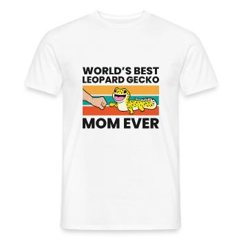 Leopard Gecko Mama World's Best Leopard Gecko Mom - Männer T-Shirt - Weiß - Vorne - AI Model Male 178 dark (178cm)