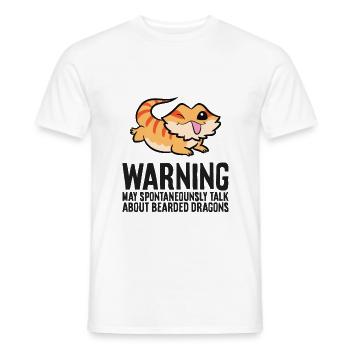 Warnung kann spontan über Bartagamen sprechen - Männer T-Shirt - Weiß - Vorne - AI Model Male 178 dark (178cm)