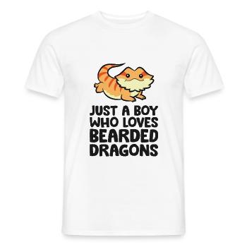 Bearded dragon Reptile Just a Boy Who Loves - Men's T-Shirt - white - Front - AI Model Male 178 dark (178cm)