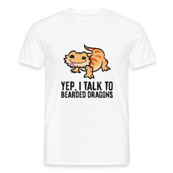 Bearded Dragon Owner Yep I Talk To Bearded Dragons - Men's T-Shirt - white - Front - AI Model Male 178 dark (178cm)