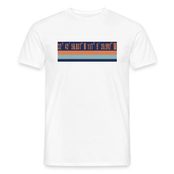 San Diego GPS coordinates design - Men's T-Shirt - white - Front - AI Model Male 178 dark (178cm)