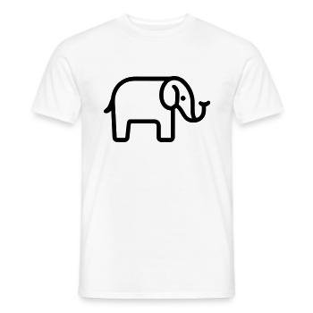 Elephant - Men's T-Shirt - white - Front - AI Model Male 178 dark (178cm)