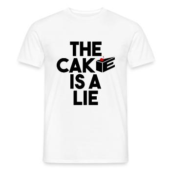 The Cake is a lie Portal Aperture Science - Männer T-Shirt - Weiß - Vorne - AI Model Male 178 dark (178cm)