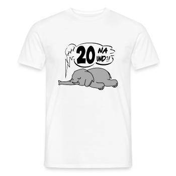 Geburtstag 20 Birthday Lustig Elefant Na und - Männer T-Shirt - Weiß - Vorne - AI Model Male 178 dark (178cm)