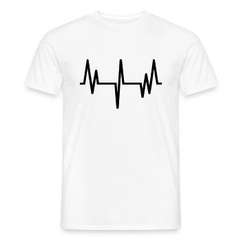 Pulse, heartbeat - Men's T-Shirt - white - Front - AI Model Male 178 dark (178cm)