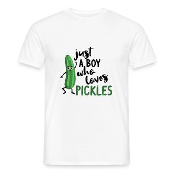 Just a boy who loves pickles Gewürzgurken Liebe - Männer T-Shirt - Weiß - Vorne - AI Model Male 178 dark (178cm)
