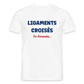 ligaments croises - T-shirt homme - blanc - Devant - AI Model Male 178 dark (178cm)
