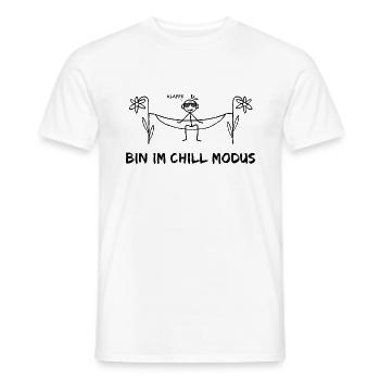 Hängematte Spruch Chilllen Faul Klappe Chill Modus - Männer T-Shirt - Weiß - Vorne - AI Model Male 178 dark (178cm)