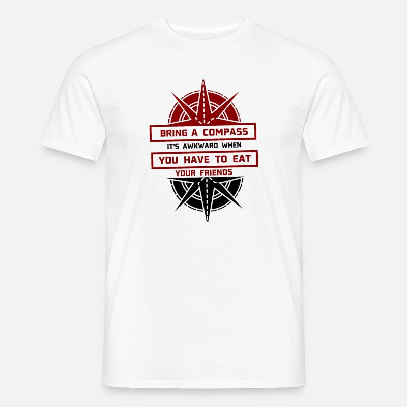 HIKING: Bring A Compass - Männer T-Shirt - Weiß