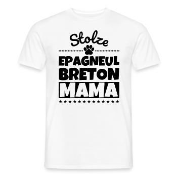 Stolze Epagneul Breton Mama - Männer T-Shirt - Weiß - Vorne - AI Model Male 178 dark (178cm)