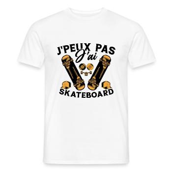 Je peux pas j ai Skateboard - T-shirt homme - blanc - Devant - AI Model Male 178 dark (178cm)