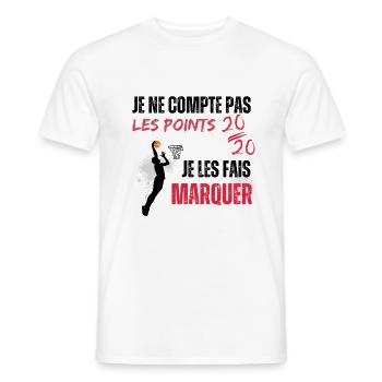 JE NE COMPTE PAS LES POINTS JE LES FAIS MARQUER - T-shirt homme - blanc - Devant - AI Model Male 178 dark (178cm)