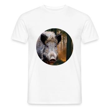 Hunting Hunter Wild Boar DEer Hunting - Men's T-Shirt - white - Front - AI Model Male 178 dark (178cm)