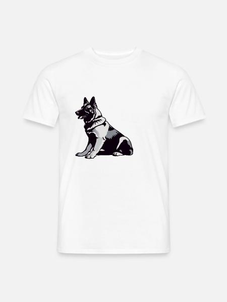 Sitting German Shepherd - Pet Sticker - Men's T-Shirt - white