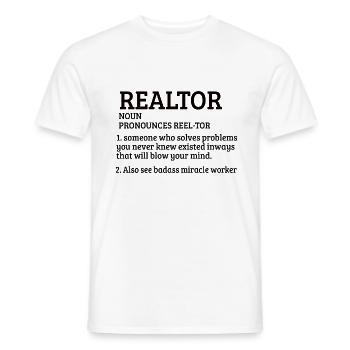 REALTOR: Real Estate Realtor Definition - Männer T-Shirt - Weiß - Vorne - AI Model Male 178 dark (178cm)