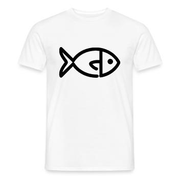 Fish - Men's T-Shirt - white - Front - AI Model Male 178 dark (178cm)