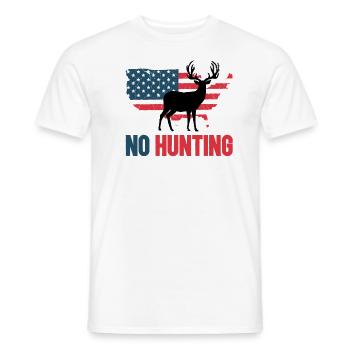 Anti chasse No hunting USA - T-shirt homme - blanc - Devant - AI Model Male 178 dark (178cm)