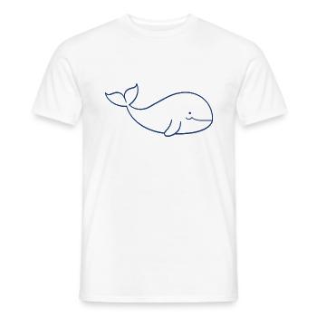 Baby Whale - Men's T-Shirt - white - Front - AI Model Male 178 dark (178cm)
